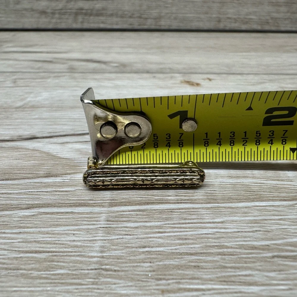 Intricate Vintage Gold Textured‎ Bar Style Brooch